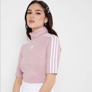 Vintage Adidas Glitter Pink Turtle Neck Tee